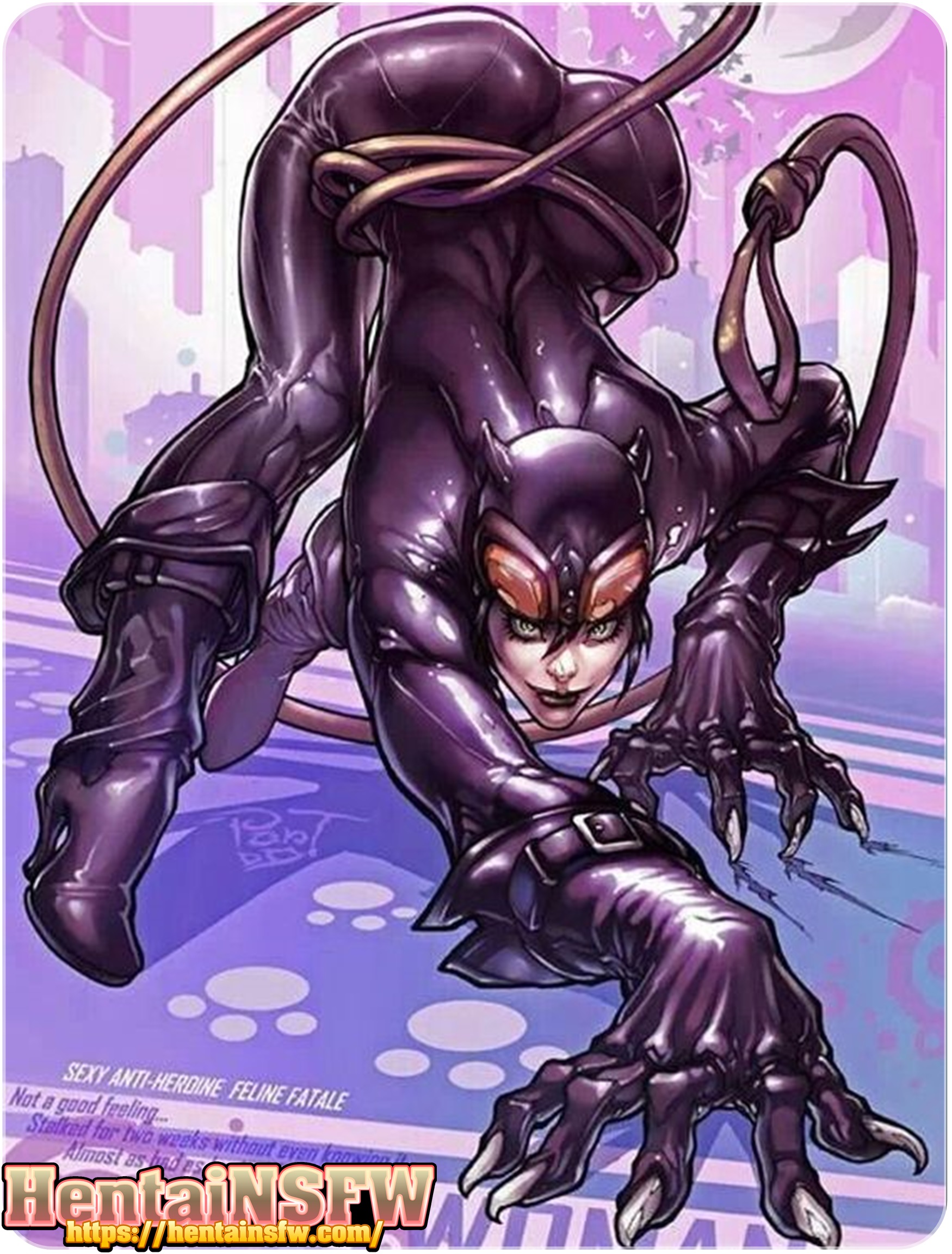 Batman Catwoman Cartoon Porn - SFW full color sexy ecchi MILF hentai cartoon porn art DC ...