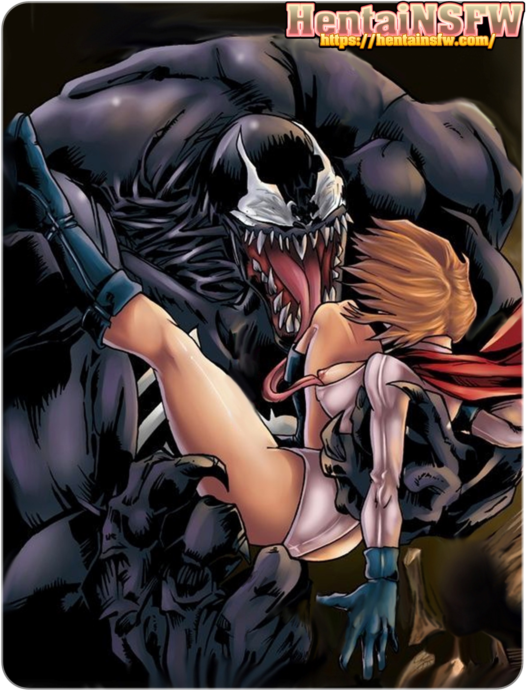 Monster Hentai Hardcore - NSFW uncensored Mavel DC comics hardcore porn crossover of Venom raping  oppai hentai Power Girl with his monster cock. - Hentai NSFW