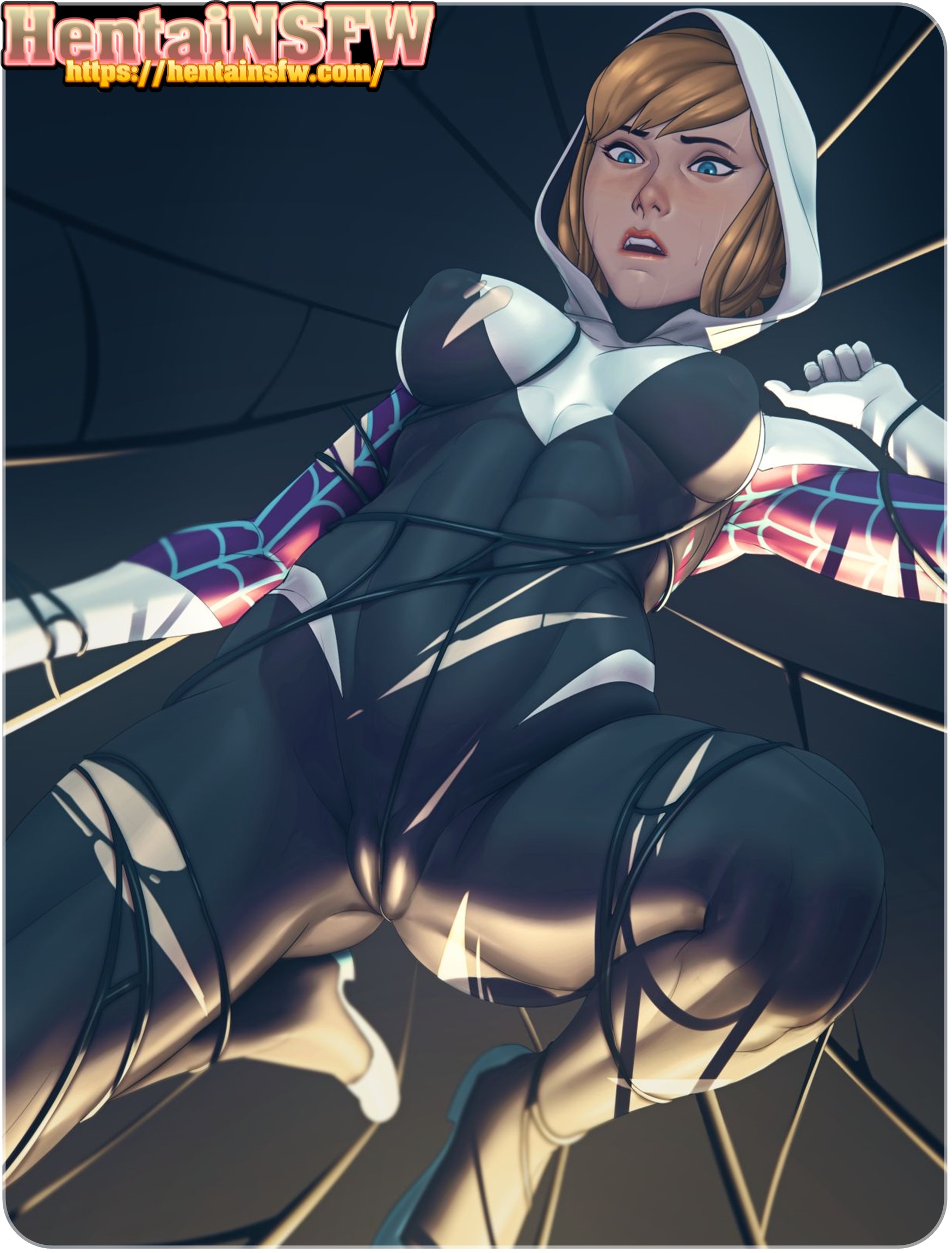 SFW oppai hentai art of Marvel Comics Spider-Man into the Spiderverse Spider  Gwen Stacy. - Hentai NSFW